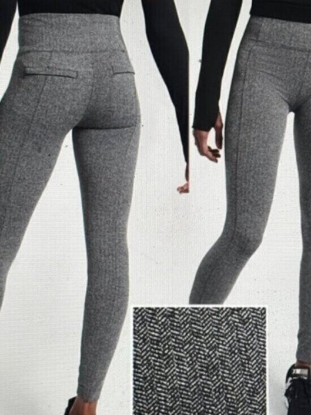 [New] Athleta (M) Delancey Tight Herringbone High Rise Zip Pocket Legging Pants